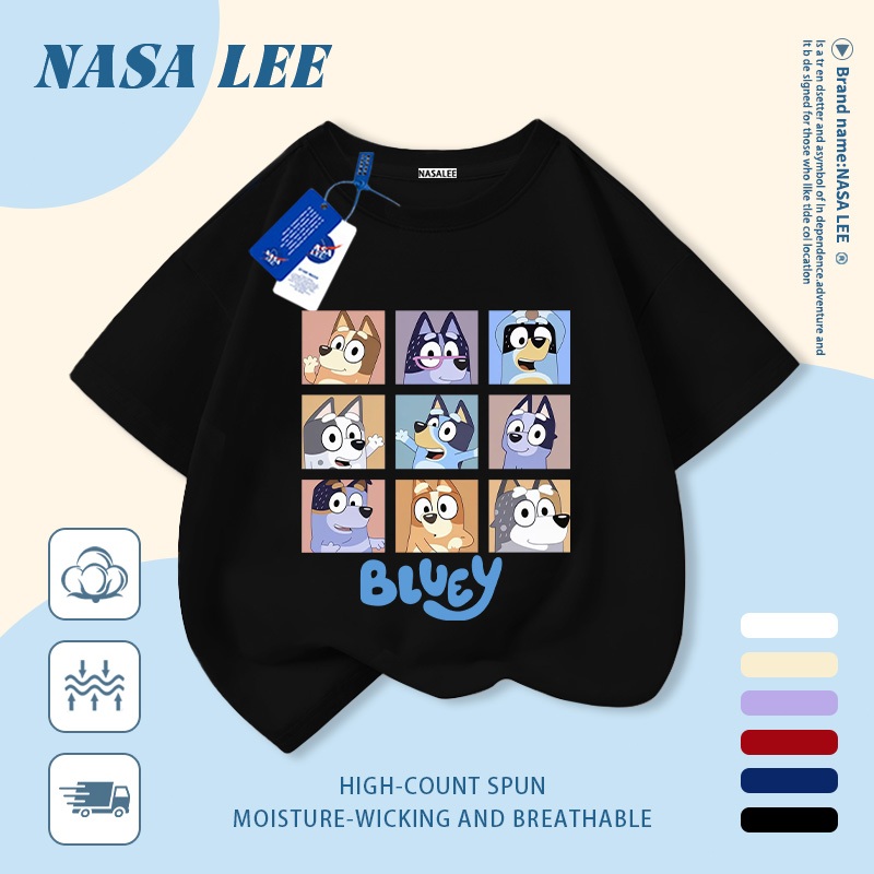 [Giao hàng trong ngày] Áo thun Cotton thoáng khí màu trắng cho trẻ em của NASA Plui In hình hợp thời trang bé trai 3-16 tuổi bé gái tay ngắn thông thường