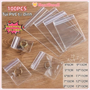 NETDWELL 100 chiếc túi khóa kéo chống bụi đựng vòng cổ/vòng tay; túi trang sức dày dẻo PVC