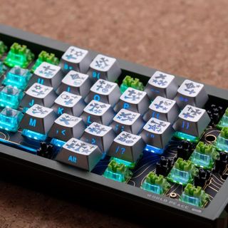 Chrome Hearts Keycaps Trong suốt tỏa sáng qua trái tim Keycap Cherry Profile Chất liệu PC cho bàn phím cơ