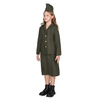 Cô Gái WW2 Quân Đội Trang Phục Trẻ Em Không Quân Phi Công Phù Hợp Với Halloween Trang Phục Trẻ Em Đảng Sách Nhân Vật Ngày Cosplay Trang Phục