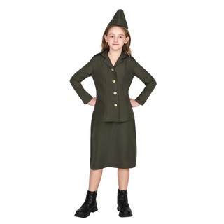 Cô Gái WW2 Quân Đội Trang Phục Trẻ Em Không Quân Phi Công Phù Hợp Với Halloween Trang Phục Trẻ Em Đảng Sách Nhân Vật Ngày Cosplay Trang Phục