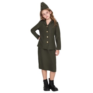 Cô Gái WW2 Quân Đội Trang Phục Trẻ Em Không Quân Phi Công Phù Hợp Với Halloween Trang Phục Trẻ Em Đảng Sách Nhân Vật Ngày Cosplay Trang Phục