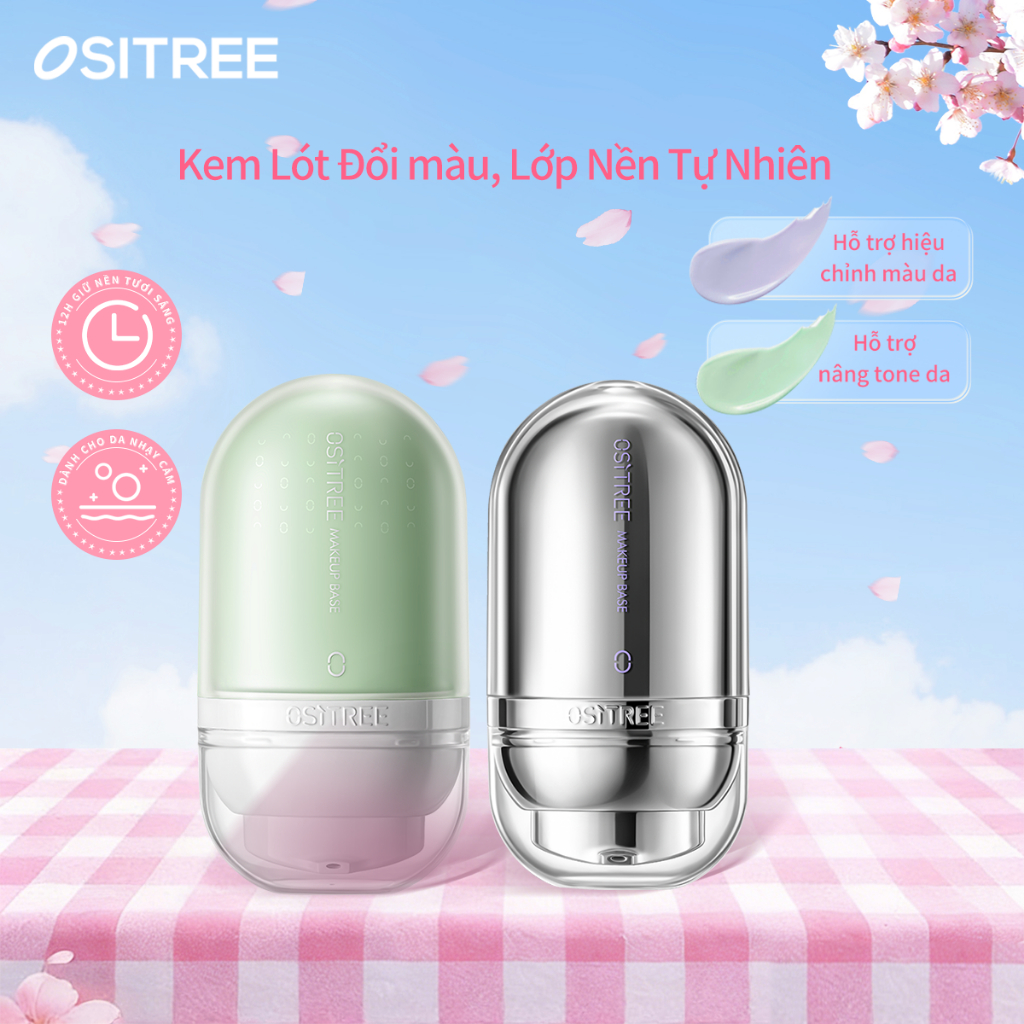 Kem nền Ositree  dạng lỏng cc Kem lót trang điểm Làm sáng + Dưỡng ẩm + Kem che khuyết điểm 32g