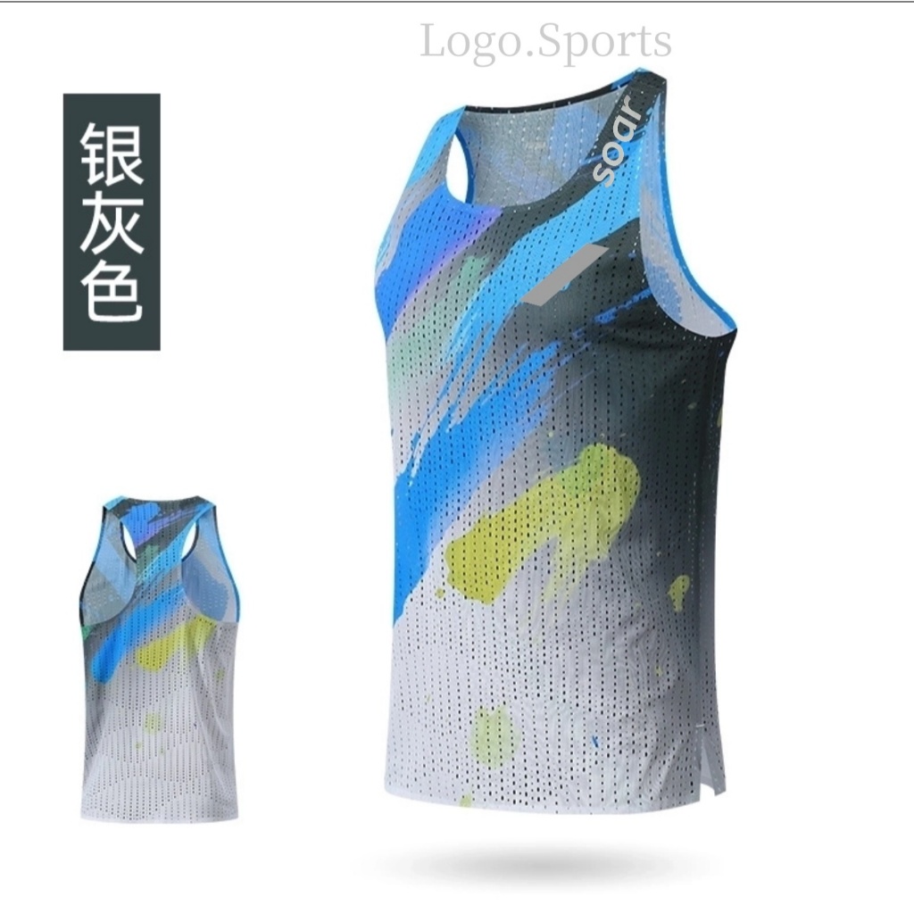 [Phong cách nhiều lớp] Sản phẩm mới Áo Vest chạy bộ ngoài trời phong cách nam Lưới có lỗ nhẹ thoáng khí Áo thun thể thao không tay Thể dục Marathon Quần áo khô nhanh