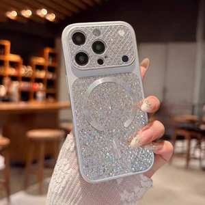 Ốp lưng cứng lấp lánh kẻ sọc kim cương tương thích với iPhone 11 pro max 12pro max 13 pro max 14 pro max 15 pro max 16 pro max 17pro max