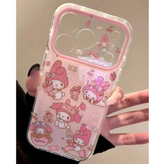 Bảo Vệ Toàn Diện Ống Kính Hoạt Hình Dễ Thương Màu Hồng Giai Điệu Hai Lớp imd Ốp Lưng Điện Thoại iPhone 17Promax 17Pro 15 16 Promax Vỏ Chống Sốc Ngọt Ngào Nữ Tính