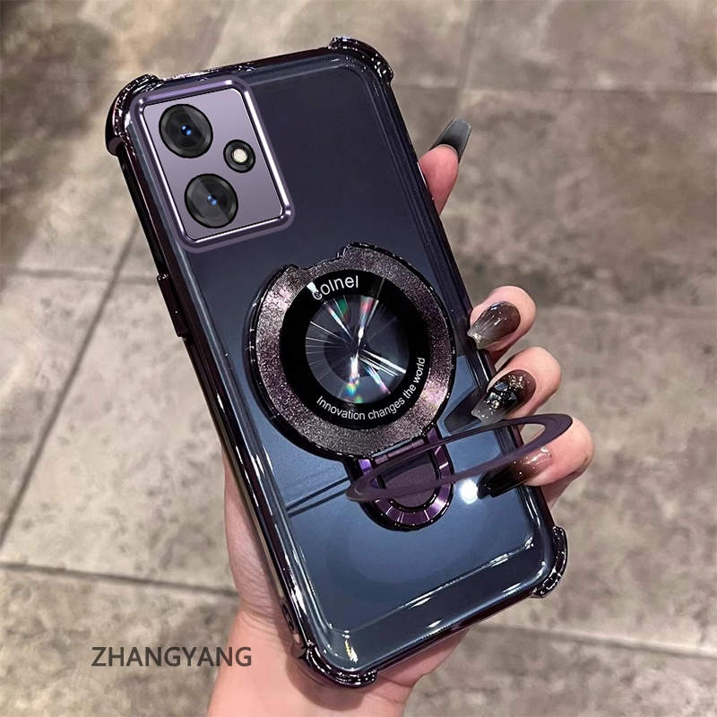Ốp Lưng Cho OPPO A3X 4G A3X 5G A3 4G A3 5G Thẩm Mỹ Thiết Kế Mới Vỏ Điện Thoại Mạ Điện Với Chức Năng Chống Rơi Bốn Góc Vỏ Mềm TPU Có Giá Đỡ Điện Thoại