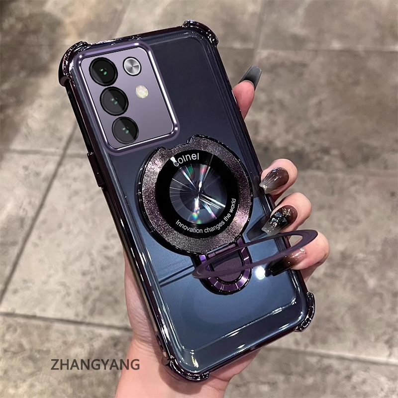 Ốp Lưng Cho Realme C85 C85 Pro Thẩm Mỹ Thiết Kế Mới Vỏ Điện Thoại Mạ Điện Với Chức Năng Chống Rơi Bốn Góc Vỏ Mềm TPU Có Giá Đỡ Điện Thoại