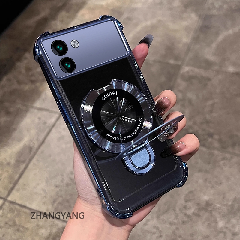 Ốp Lưng Cho Tecno spark Go 3 POP 20 Thẩm Mỹ Thiết Kế Mới Vỏ Điện Thoại Mạ Điện Với Chức Năng Chống Rơi Bốn Góc Vỏ Mềm TPU Có Giá Đỡ Điện Thoại