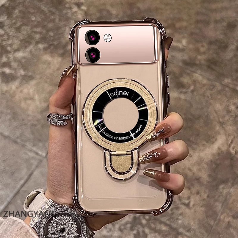 Ốp Lưng Cho Tecno spark Go 3 POP 20 Thẩm Mỹ Thiết Kế Mới Vỏ Điện Thoại Mạ Điện Với Chức Năng Chống Rơi Bốn Góc Vỏ Mềm TPU Có Giá Đỡ Điện Thoại