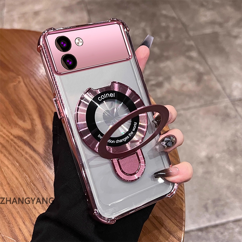 Ốp Lưng Cho Tecno spark Go 3 POP 20 Thẩm Mỹ Thiết Kế Mới Vỏ Điện Thoại Mạ Điện Với Chức Năng Chống Rơi Bốn Góc Vỏ Mềm TPU Có Giá Đỡ Điện Thoại