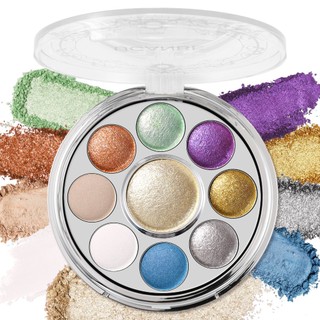Bảng phấn mắt nướng UCANBE có Highlighter, Bảng phấn mắt mờ 9 màu đá quý, Màu sắc tố cao có thể pha trộn bằng kim loại, Mờ, Trang điểm lấp lánh, Thiết kế nhỏ gọn xoay
