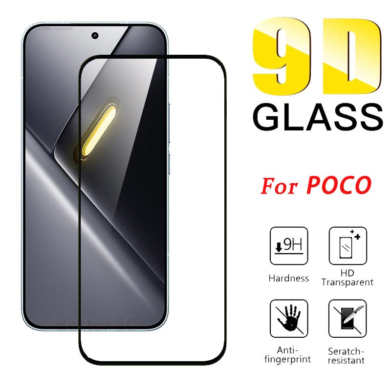 Kính cường lực 9D bảo vệ toàn màn hình dành cho Xiaomi Mi Poco C85 C75 C71 C61 C65 C55 C40 F8 F7 Ultra F6 F5 X8 X7 X6 X5 X4 F4 X3 F3 GT NFC M7 M6 Plus M5 M5s M4 M3 Pro Max 5G 4G 2026