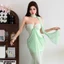 CuteNew - Quấn Ngực Không Lưng Lưới Chắp Vá, Thiết Kế Mỏng Manh Ôm Eo, Thích Hợp Cho Tiệc Sinh Nhật