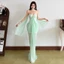 CuteNew - Quấn Ngực Không Lưng Lưới Chắp Vá, Thiết Kế Mỏng Manh Ôm Eo, Thích Hợp Cho Tiệc Sinh Nhật