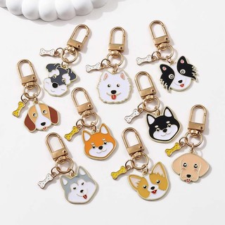 1 Cái Mới Triều Hoạt Hình Chó Kim Loại Móc Khóa Động Vật Dễ Thương Xương Men Mặt Dây Chuyền DIY Phụ Kiện Túi Mặt Dây Chuyền Xe Móc Khóa