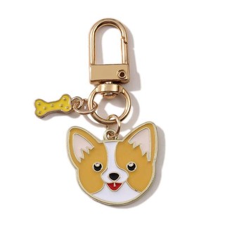 1 Cái Mới Triều Hoạt Hình Chó Kim Loại Móc Khóa Động Vật Dễ Thương Xương Men Mặt Dây Chuyền DIY Phụ Kiện Túi Mặt Dây Chuyền Xe Móc Khóa