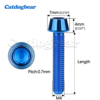 Catdogbear Titan Bu Lông M4x8 9 12 15 16 18 20 mm Allen Chìa Khóa Côn Đầu Vít Cho Xe Đạp Thân Seatpost