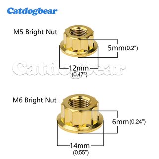 Đai ốc titan Catdogbear đa điểm mặt bích, phù hợp sửa đổi chốt trục sau cho xe máy, xe đạp và ô tô