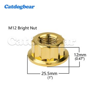 Đai ốc titan Catdogbear đa điểm mặt bích, phù hợp sửa đổi chốt trục sau cho xe máy, xe đạp và ô tô