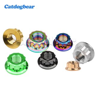 Đai ốc titan Catdogbear đa điểm mặt bích, phù hợp sửa đổi chốt trục sau cho xe máy, xe đạp và ô tô