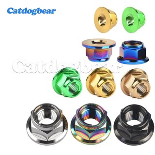 Catdogbear Hạt Titan và Khóa Kim Loại M6-M12, Mặt Bích Lục Giác, Anti-Slip, Phù Hợp với Xe Máy, Xe Đạp và RC