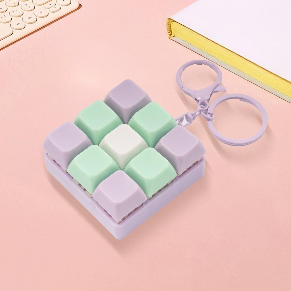 Bàn phím Fidget DIY 9 phím – Nút trò chơi giảm căng thẳng Móc khóa & Đồ chơi tiện ích