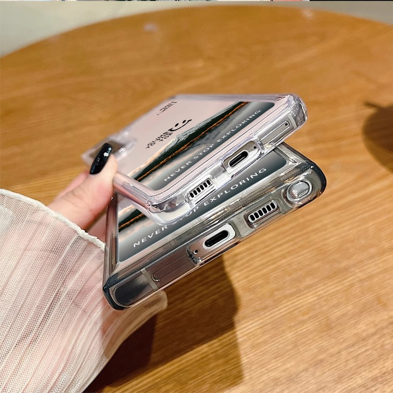 Ốp lưng không gian trong suốt cứng núi tuyết siêu đẹp cho Samsung S26 Ultra S25 Ultra S25 + S24 S23 Ultra S22 S21 FE A56 A55 A53 A16 A15
