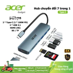 Acer USB C Hub chuyển đổi Type C 7 trong 1 với HDMI 100W PD USB 3.0 5Gbps Đầu đọc thẻ SD Tương thích với máy tính xách tay / PC / Máy tính để bàn UC707 — ảnh 1