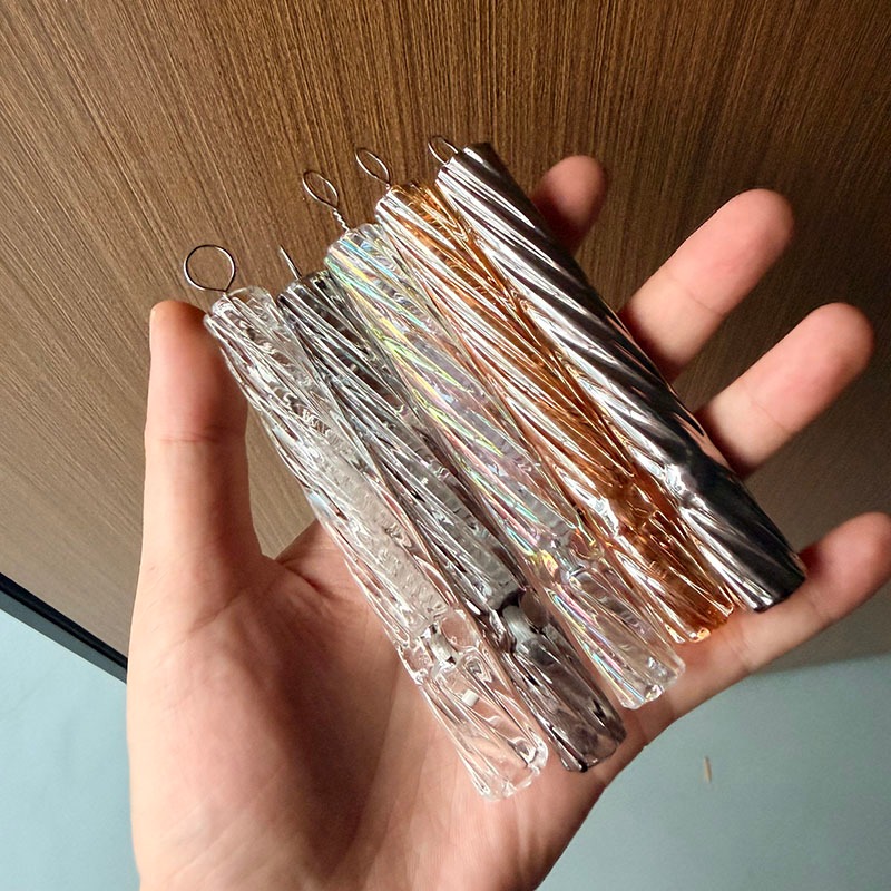 Ống hút thủy tinh ren 100x12mm, Ống hút uống nước tái sử dụng chịu nhiệt màu đen, bạc, vàng, trong suốt