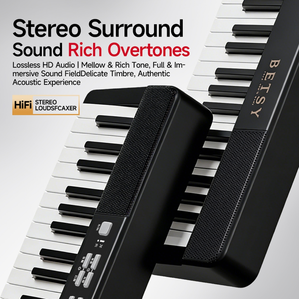 (COD Vận chuyển kho địa phương) BetsyB170 88 phím Đàn Piano điện tử có thể gập lại Âm thanh trong suốt di động dành cho người mới bắt đầu Học sinh Trẻ em Quà tặng sinh nhật ngoài trời tại nhà