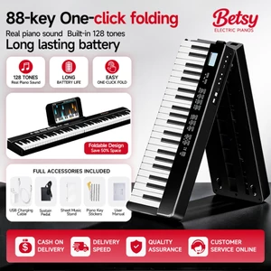 BetsyB170 88 phím Đàn Piano điện tử có thể gập lại Âm thanh trong suốt di động dành cho người mới bắt đầu Học sinh Trẻ em Quà tặng sinh nhật ngoài trời tại nhà