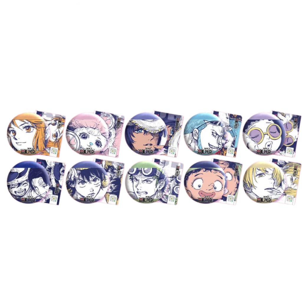 One Piece 75mm Dập Nổi Tinplate Pin Huy Hiệu Hộp Mù Anime Hàng Hóa Sưu Tập Thổ Cẩm Có Thẻ