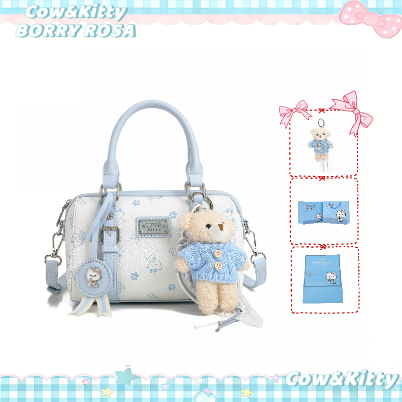 Túi Boston dành cho nữ Cow&Kitty/BORRY ROSA Túi xách dễ thương và đa ...