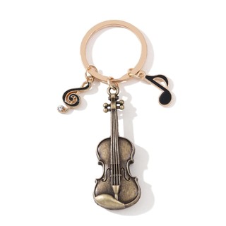 Cổ Điển Violin Ghi Chú Men Móc Khóa Nhạc Cụ Âm Nhạc Vòng Chìa Khóa Quà Tặng Tốt Cho Bạn Bè Nhạc Sĩ