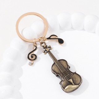 Cổ Điển Violin Ghi Chú Men Móc Khóa Nhạc Cụ Âm Nhạc Vòng Chìa Khóa Quà Tặng Tốt Cho Bạn Bè Nhạc Sĩ