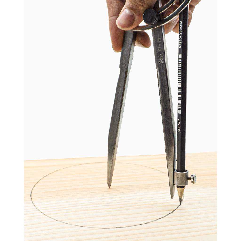 La bàn Nicpro 8 Inch để chế biến gỗ có cánh và giá đỡ bút chì, La bàn bút chì thợ mộc chuyên nghiệp Tuyệt vời cho hình học, vẽ, soạn thảo