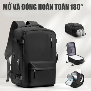 Ba lô du lịch dung tích lớn có kho đựng giày độc lập và cổng sạc USB, chất lượng cao, lên máy bay