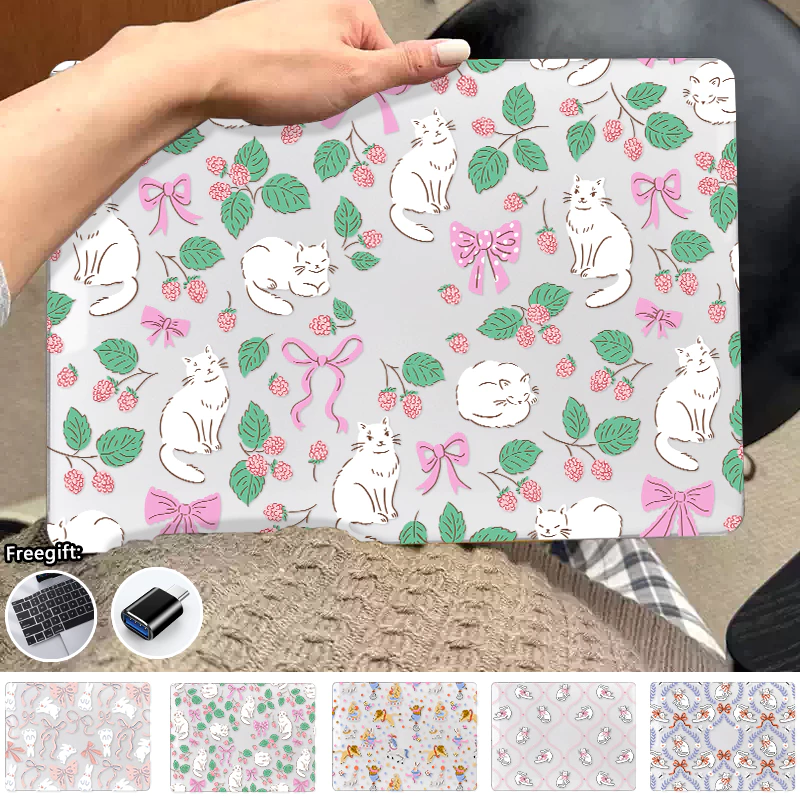 Ốp In Hình Mèo & Nơ Cho 2026 Macbook Neo A3404 Air13 "M4 A3240 Air15 M4 A3241 Air M5 A3449 A3448 Pro M5 A3434 Air13.6 M3 A3113 M2 A2681 Air13.3 A2179 A2337 M1 Pro13 M1 M2 A2338