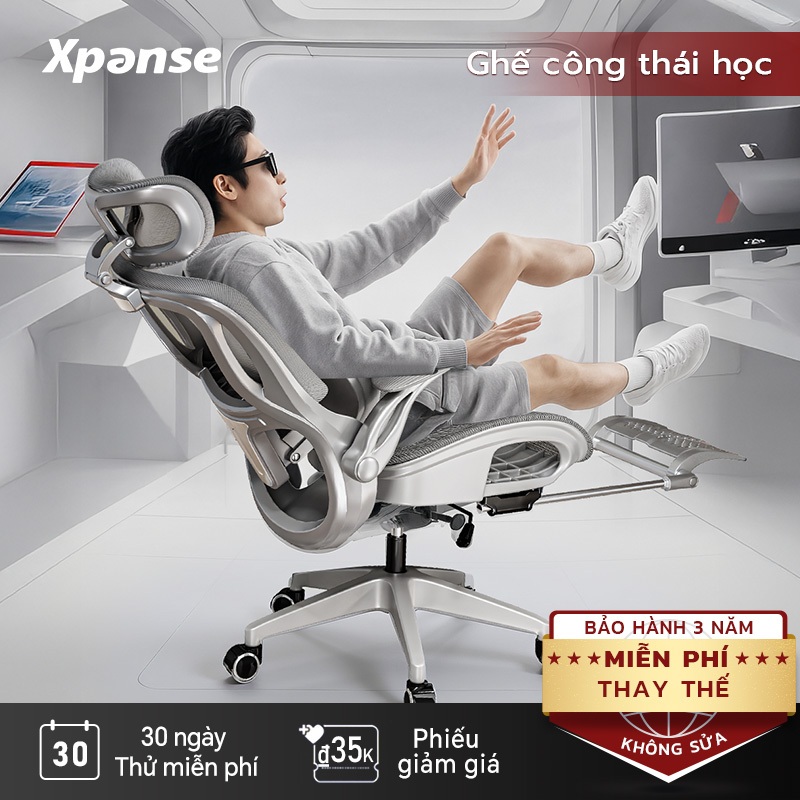Ghế công thái học Xpanse W009 Tựa tay 6D sinh học bản Max,vải lưới Aero điều chỉnh nhiệt độ | ghế gaming | ghế làm việc
