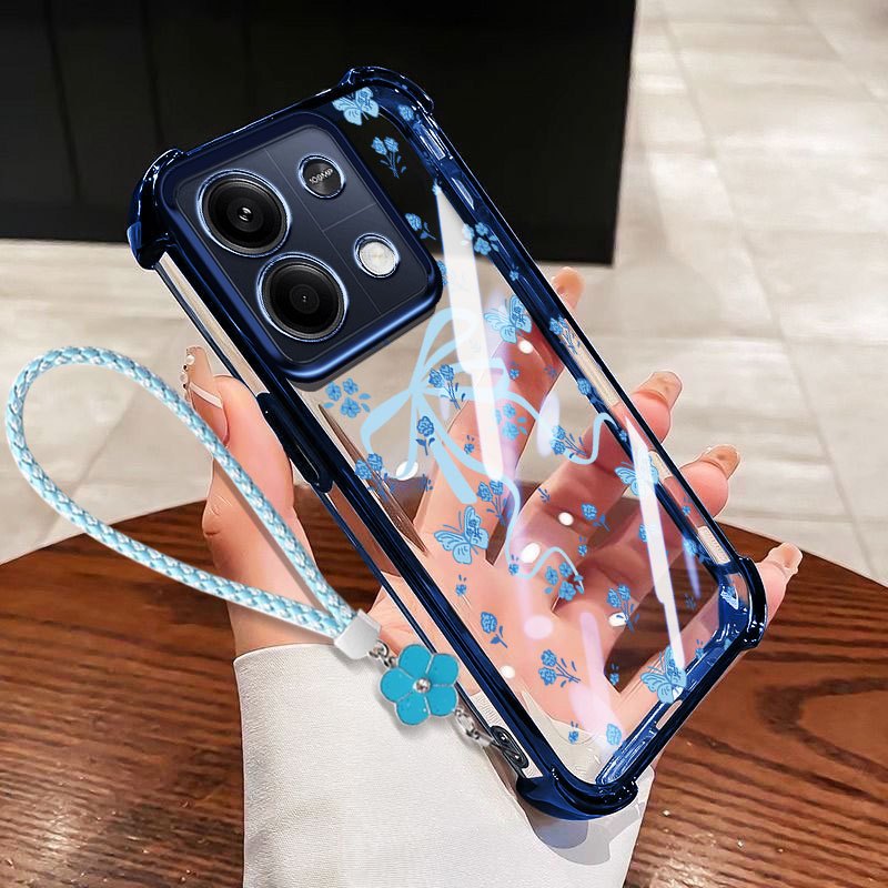 Ốp lưng VRQR cho Oppo A6 Pro 5G 4G A6X A6i A6T A6S A6 4G 5G Ốp điện thoại chống rơi trong suốt có dây hoa
