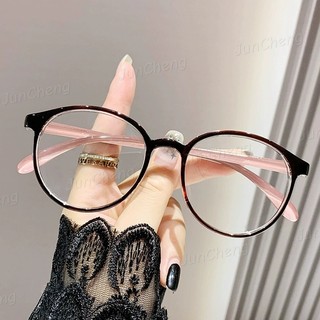 (0 ~ + 400) Kính cận thị tròn chống ánh sáng xanh phong cách Hàn Quốc dành cho nữ Kính mắt lão thị siêu nhẹ thời trang