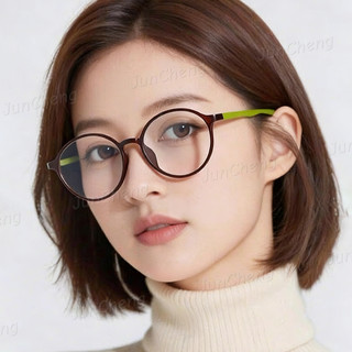 (0 ~ + 400) Kính cận thị tròn chống ánh sáng xanh phong cách Hàn Quốc dành cho nữ Kính mắt lão thị siêu nhẹ thời trang