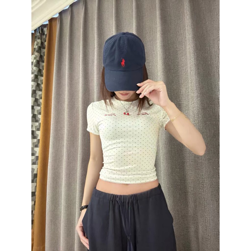 [BANKO] Áo sơ mi nữ form slimfit Hàn Quốc, màu trắng với họa tiết chấm bi, tay ngắn phù hợp mùa hè