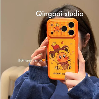 Sweet Girly Full Lens Protection Get Rich Twinkle Starman Yellow Acrylic Phone Case Cho iPhone 17Promax 17Pro 15 16 Pro Max Vỏ Phụ Nữ Chống Sốc