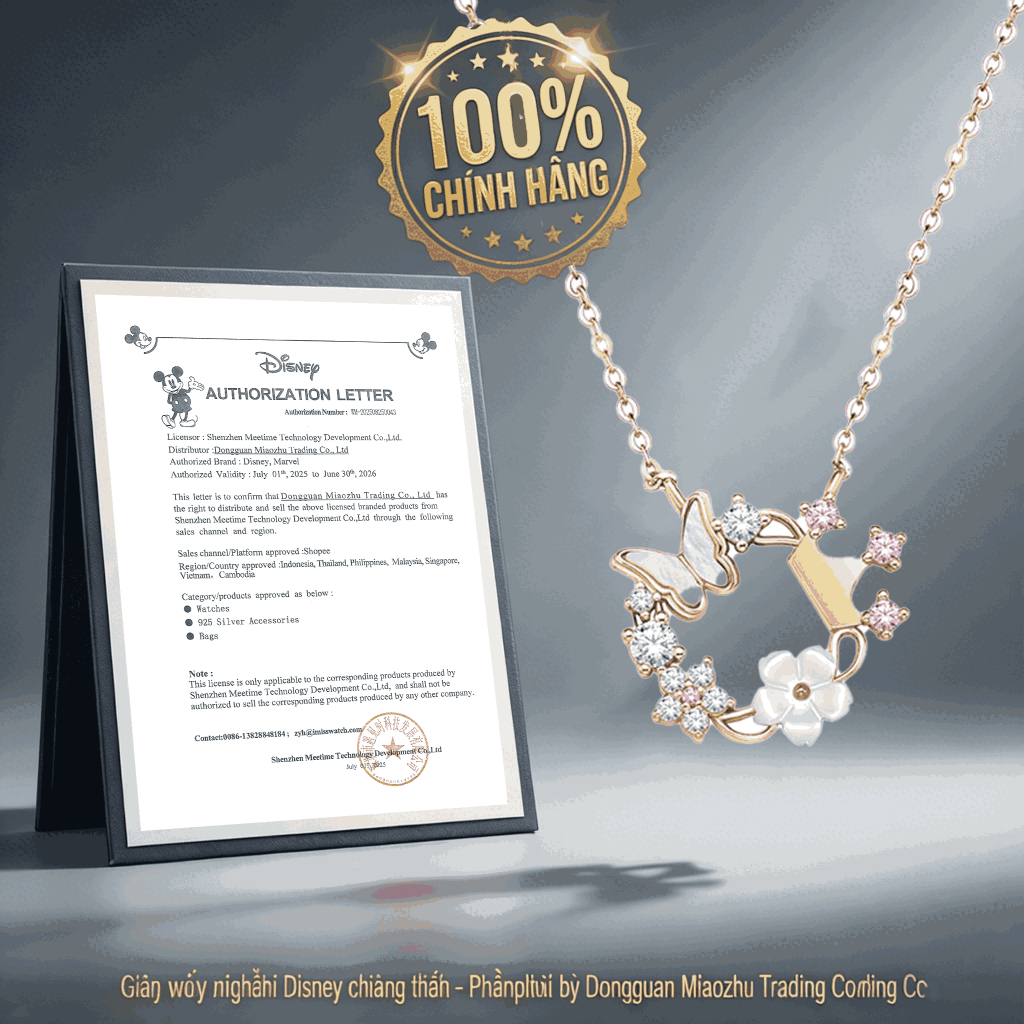 【Hàng có sẵn Giao 2 Ngày】💎 Disney Official Dây Chuyền Bạc S925 Nữ - Cao Cấp, Thiết Kế Độc Đáo - Kho Hà Nội Giao 3 Ngày - Quà Valentine