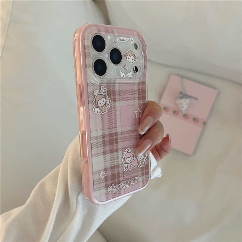 IPhone 17 Pro max Họa tiết khỉ sọc Flannel TPU materia IMD xử lý Vỏ điện thoại