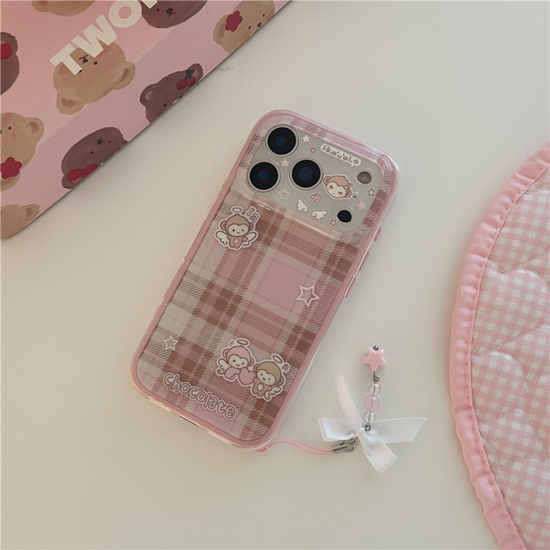 IPhone 17 Pro max Họa tiết khỉ sọc Flannel TPU materia IMD xử lý Vỏ điện thoại