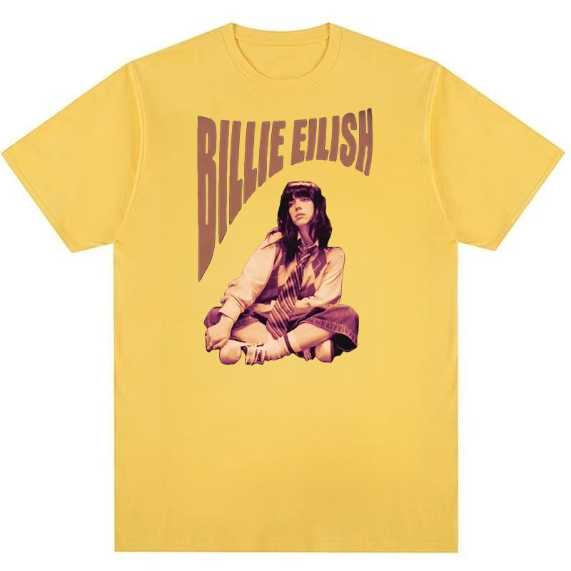 Ca sĩ BILLIE EILISH 2026 Áo thun Cotton nguyên chất trung tính Hip Hop