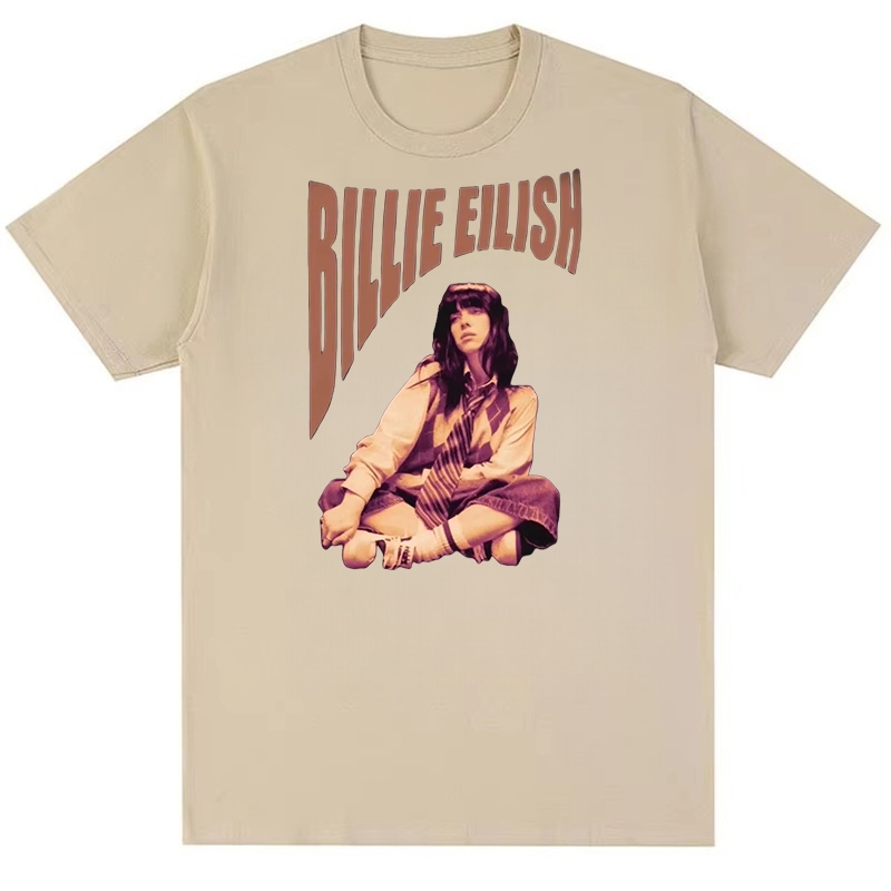 Ca sĩ BILLIE EILISH 2026 Áo thun Cotton nguyên chất trung tính Hip Hop
